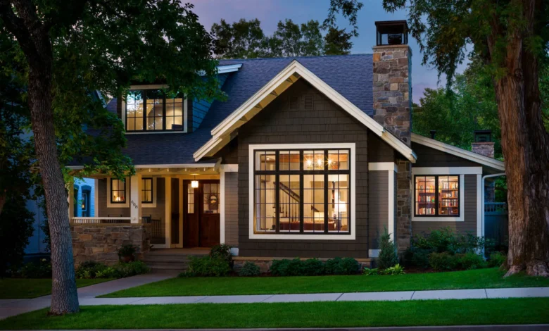 charcoal grey grey house with black trim